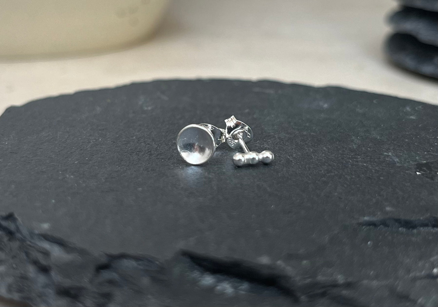 Eco sterling silver stud earrings
