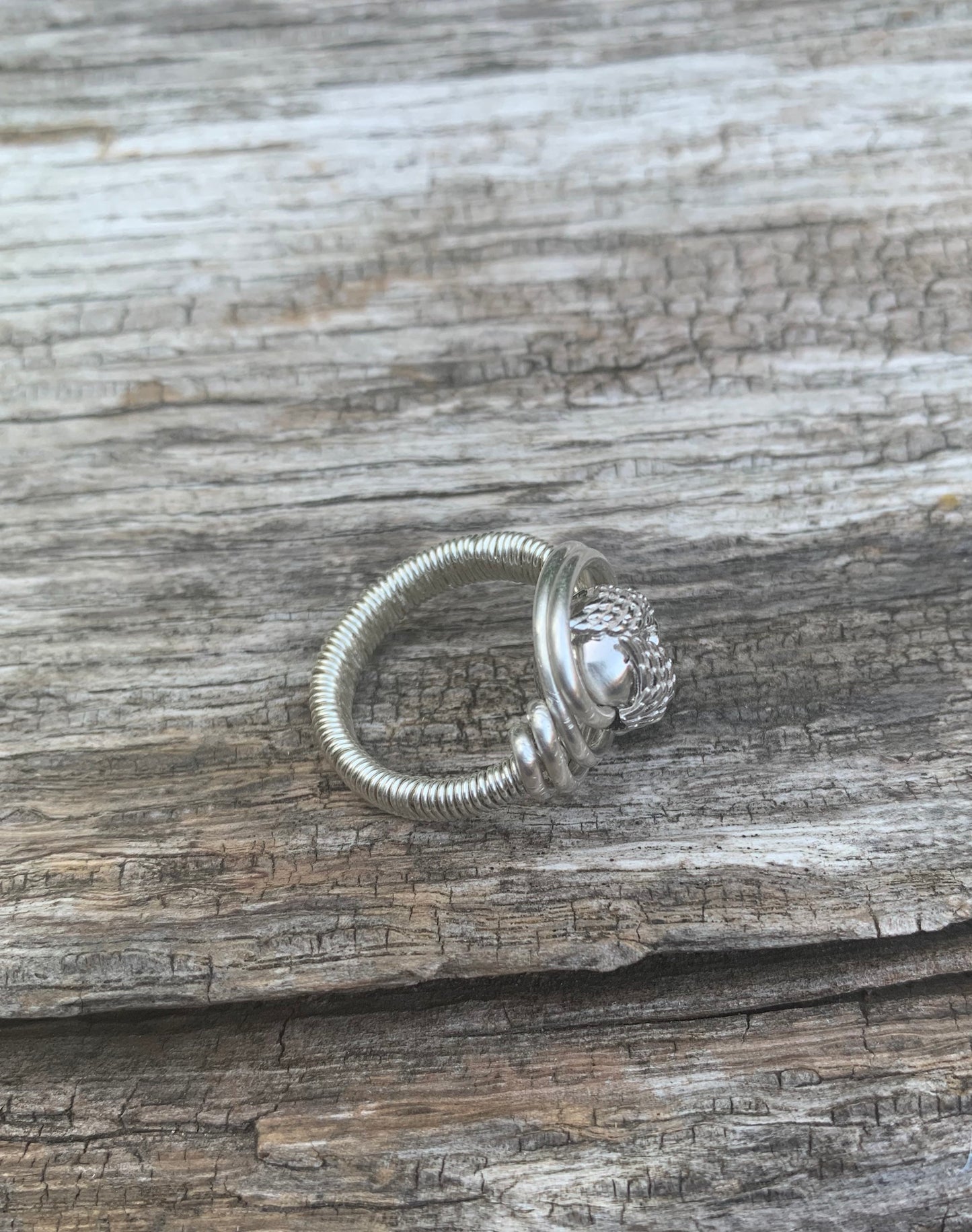 Sterling silver skull statement ring size N