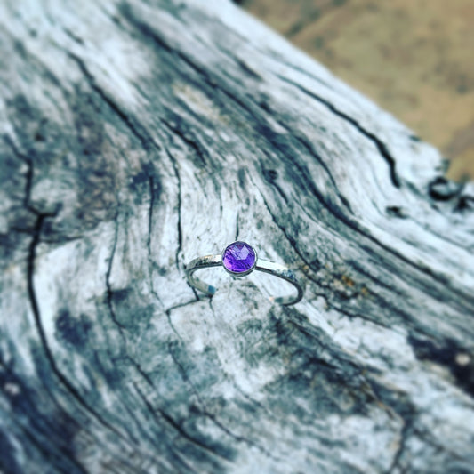 Sterling silver Amethyst stackable ring