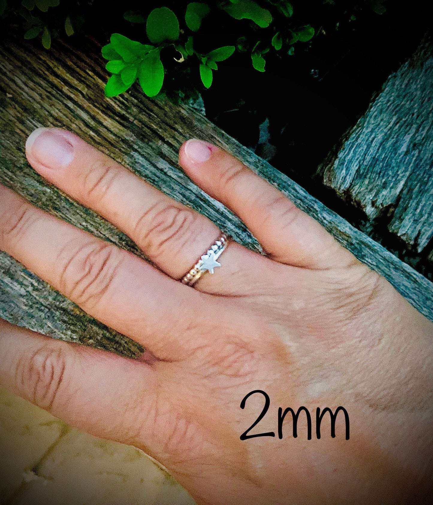 Sterling silver beaded wire stacking ring
