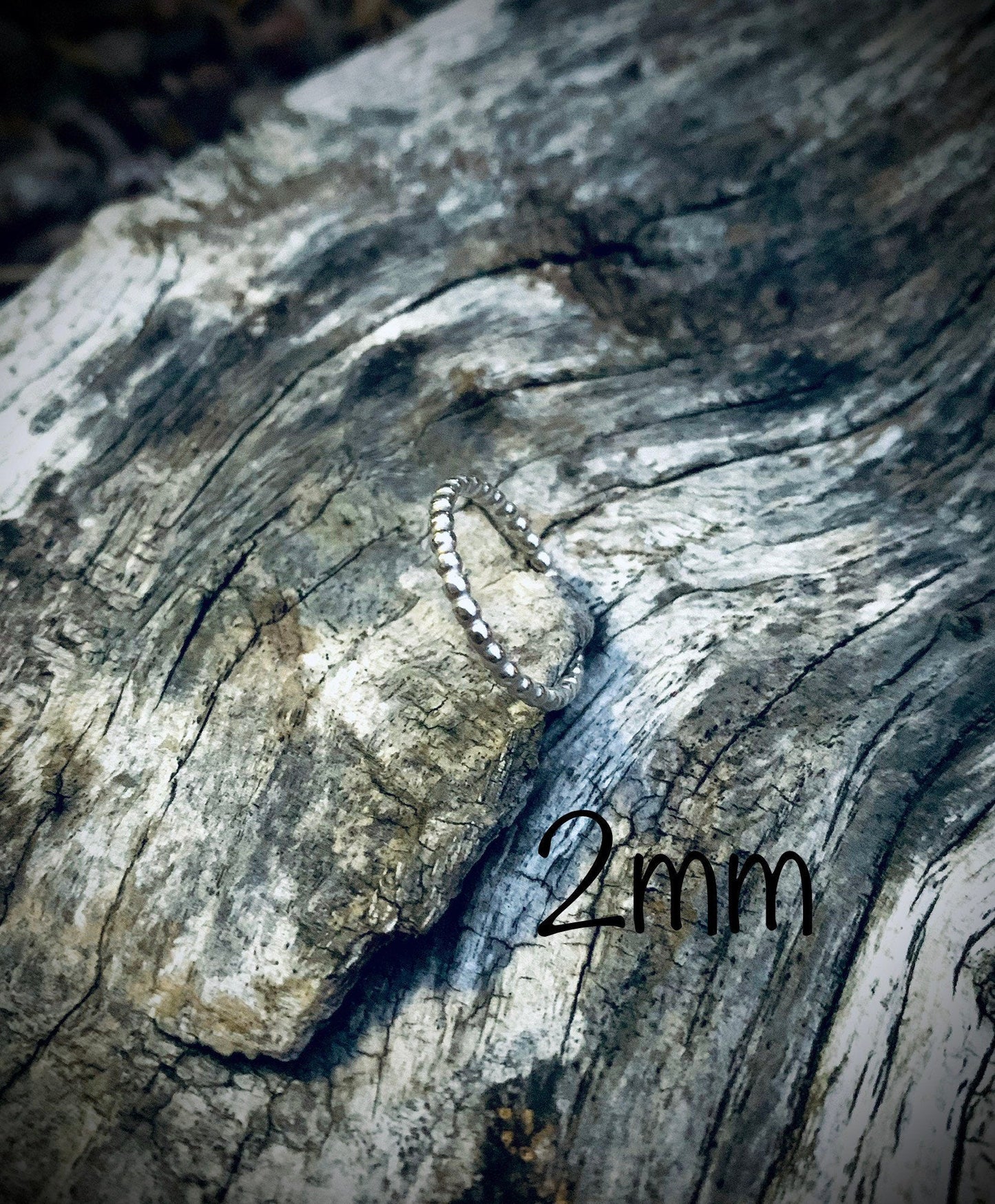 Sterling silver beaded wire stacking ring