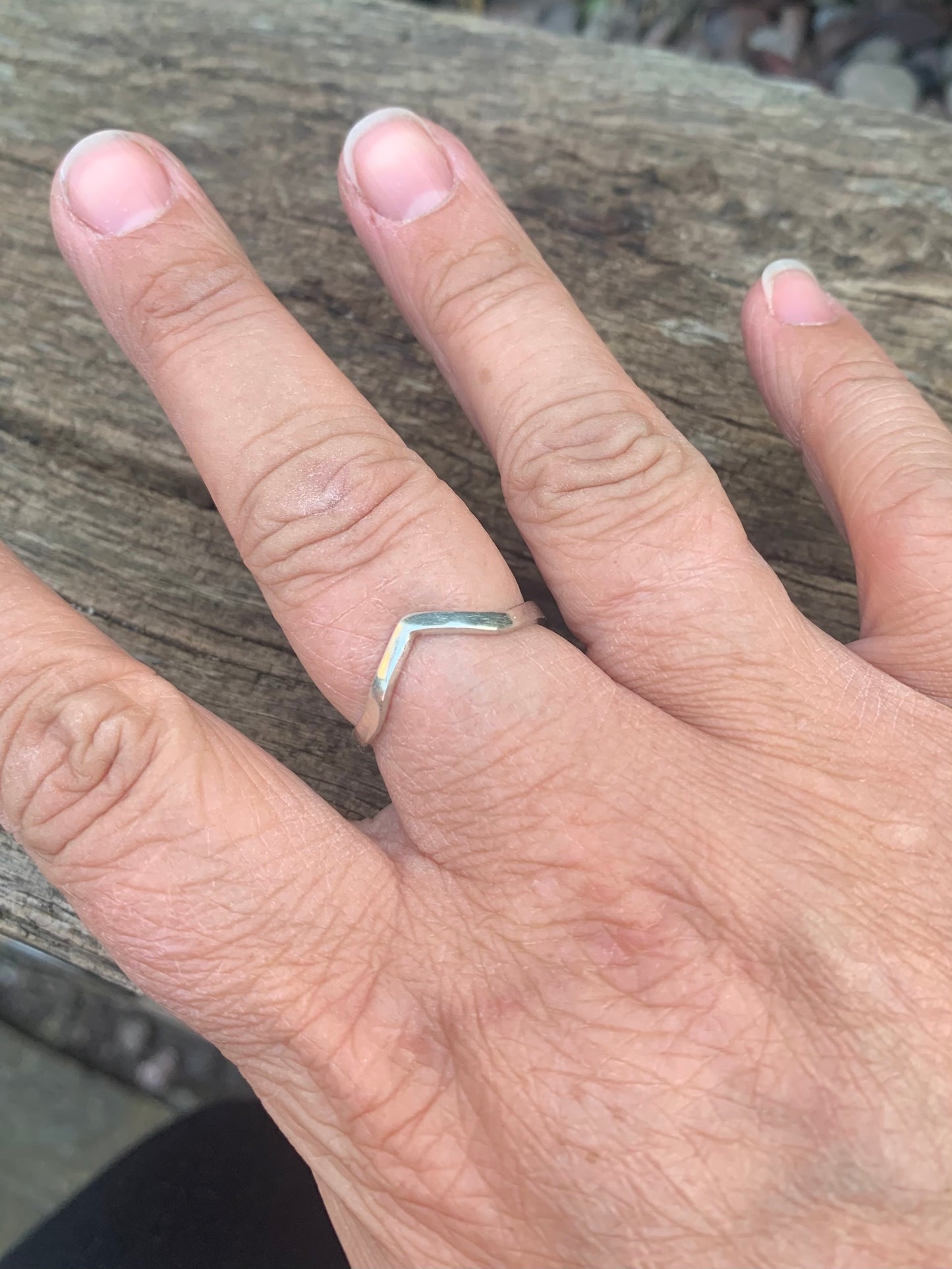 Sterling silver wishbone ring