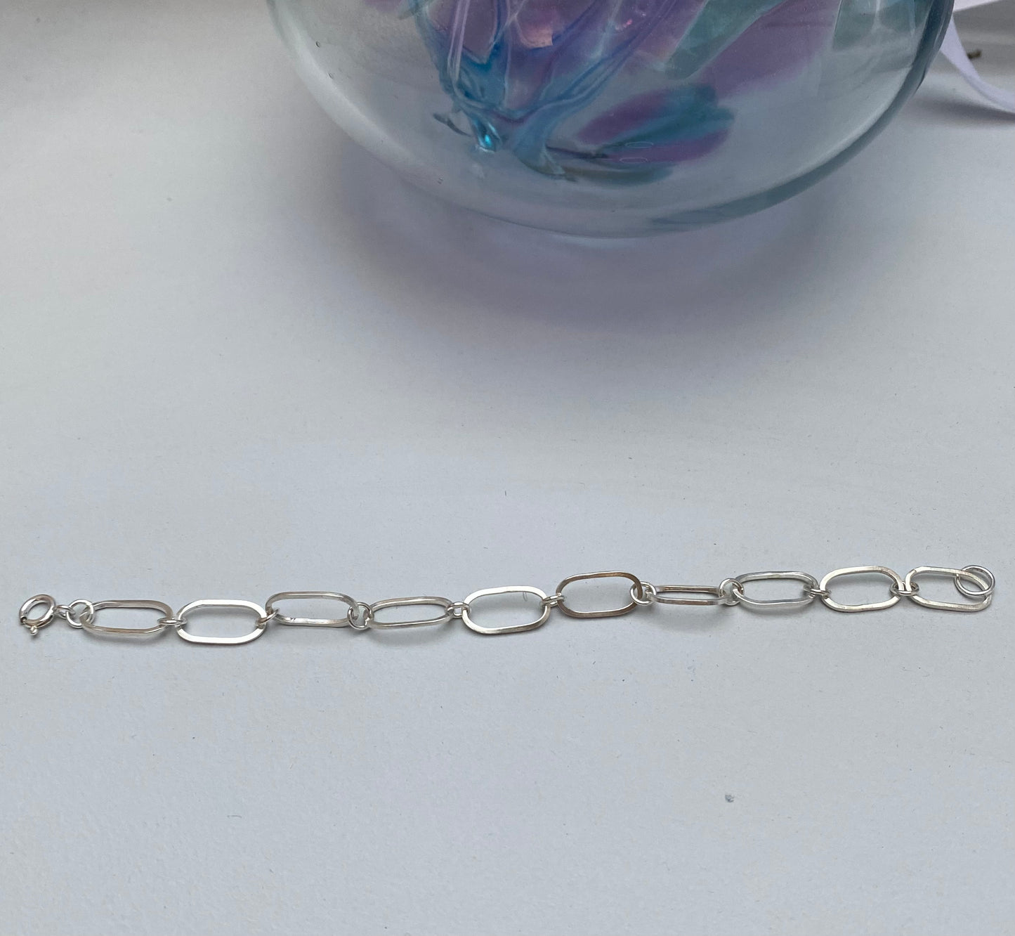 Eco silver paper clip bracelet