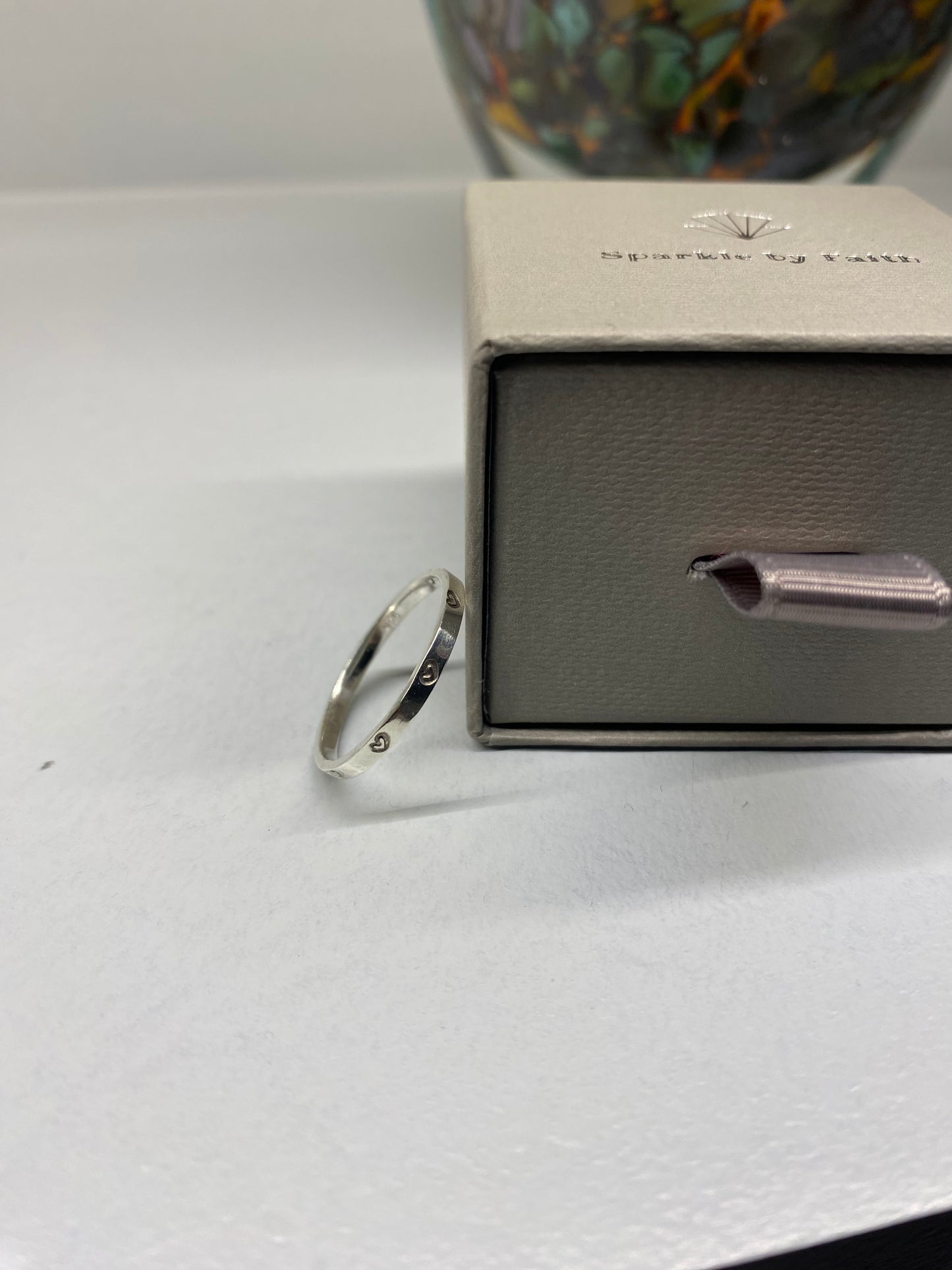 Sterling silver stamped stacking rings