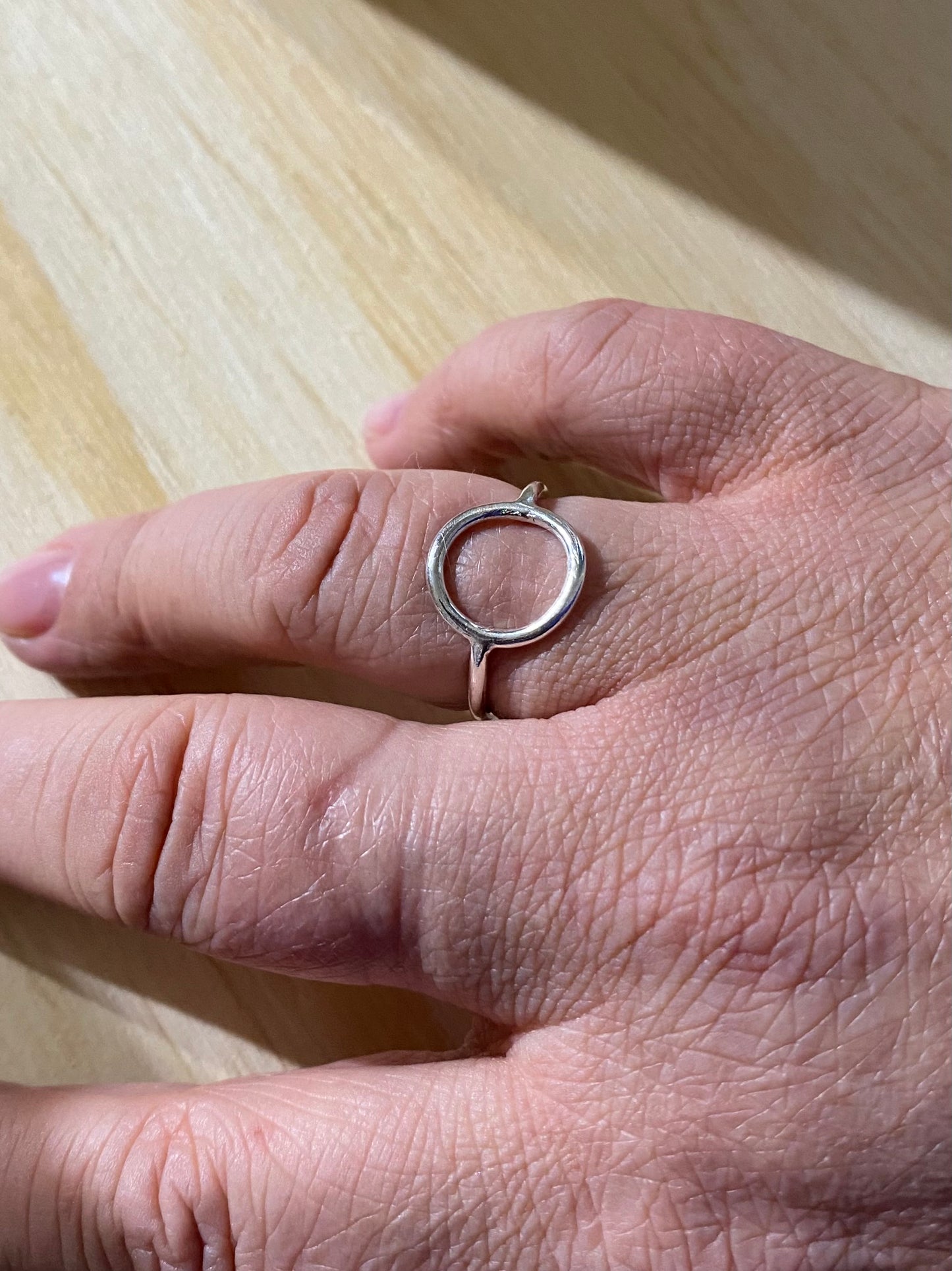 Eco Sterling silver circle ring