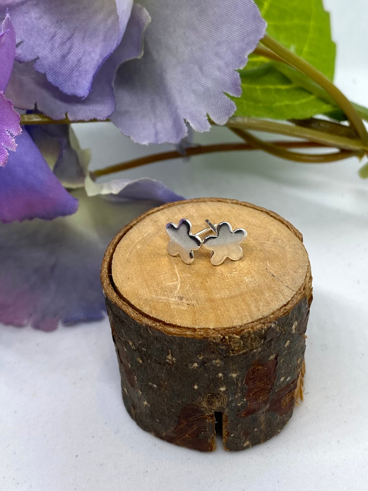 Eco sterling silver stud earrings