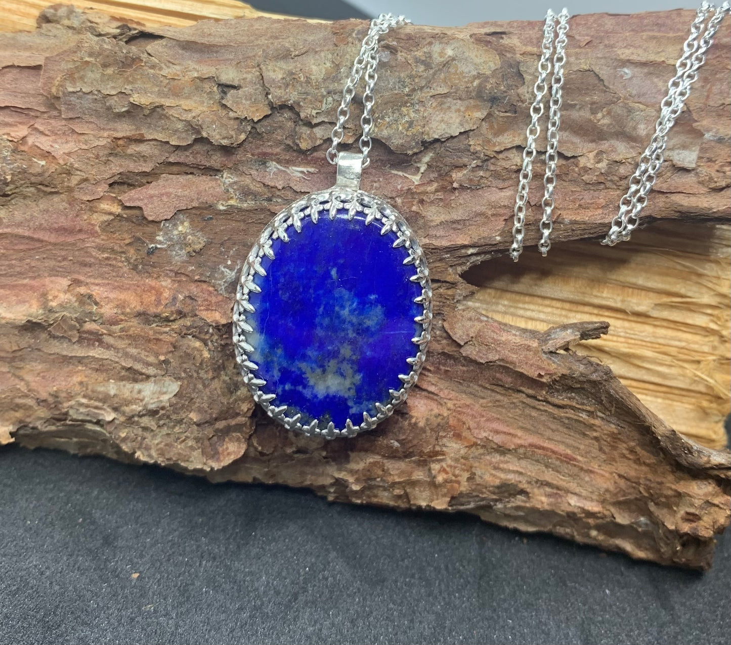 Sterling silver Lapis lazuli pendant necklace