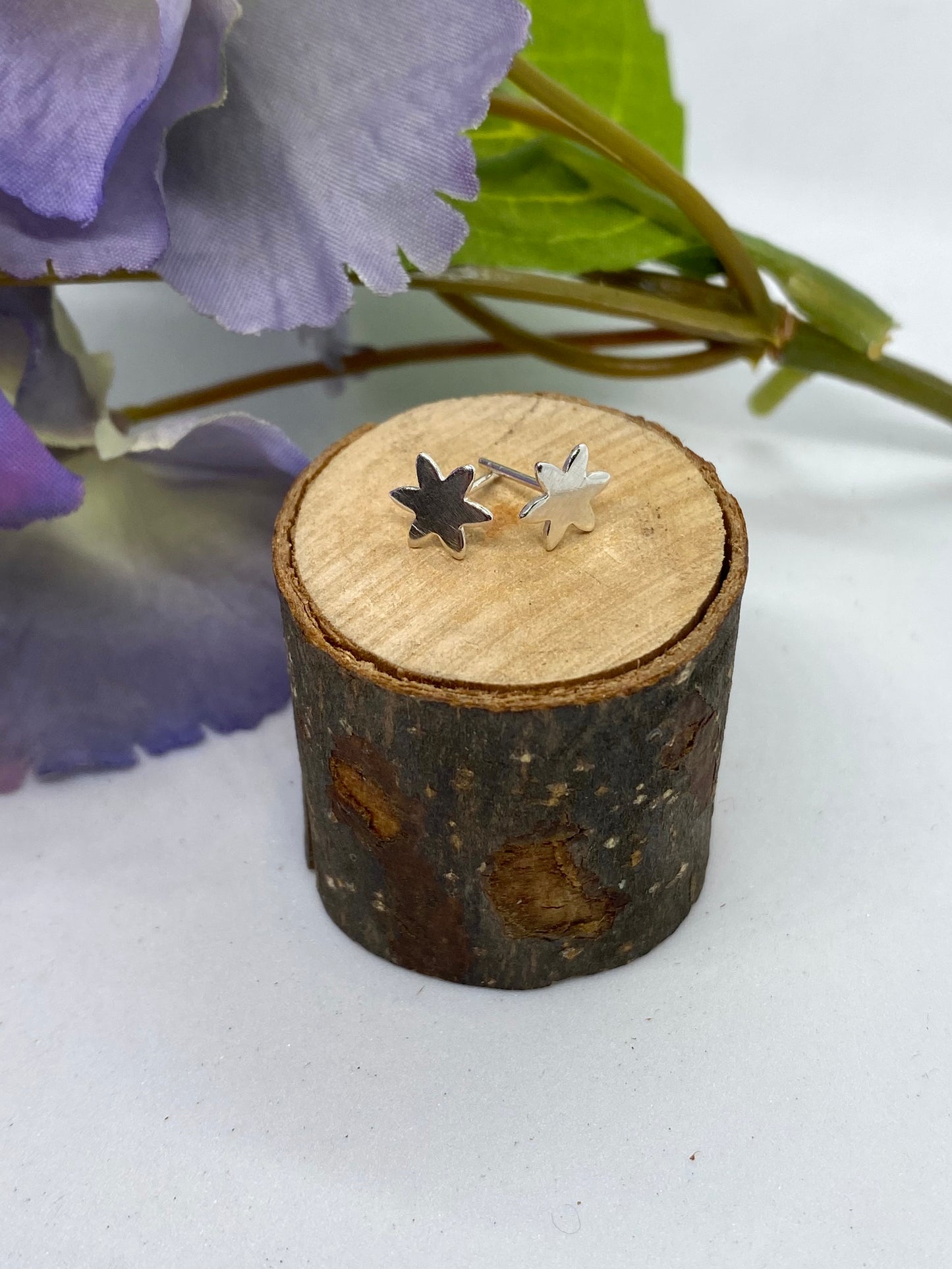 Eco sterling silver stud earrings