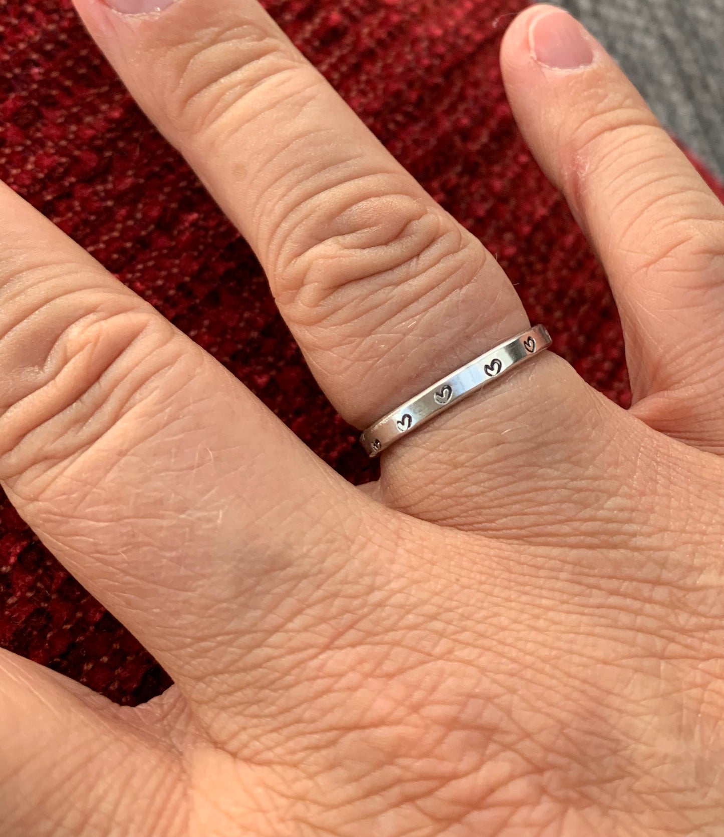 Sterling silver stamped stacking rings