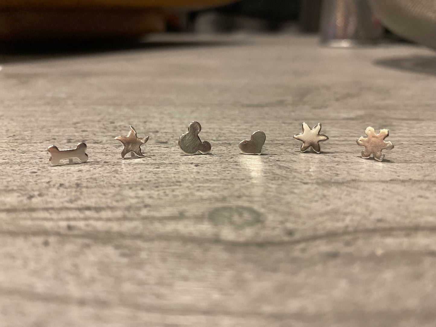 Eco sterling silver stud earrings