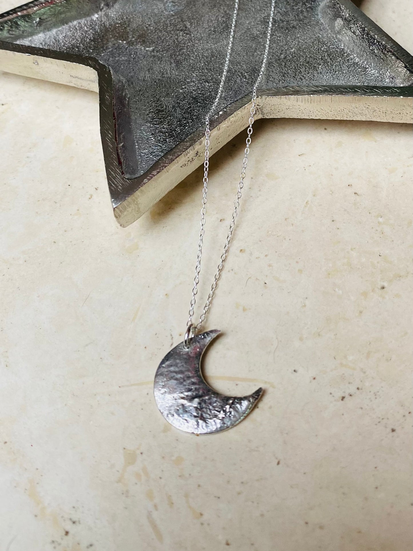 Eco Sterling Silver Moon Pendant