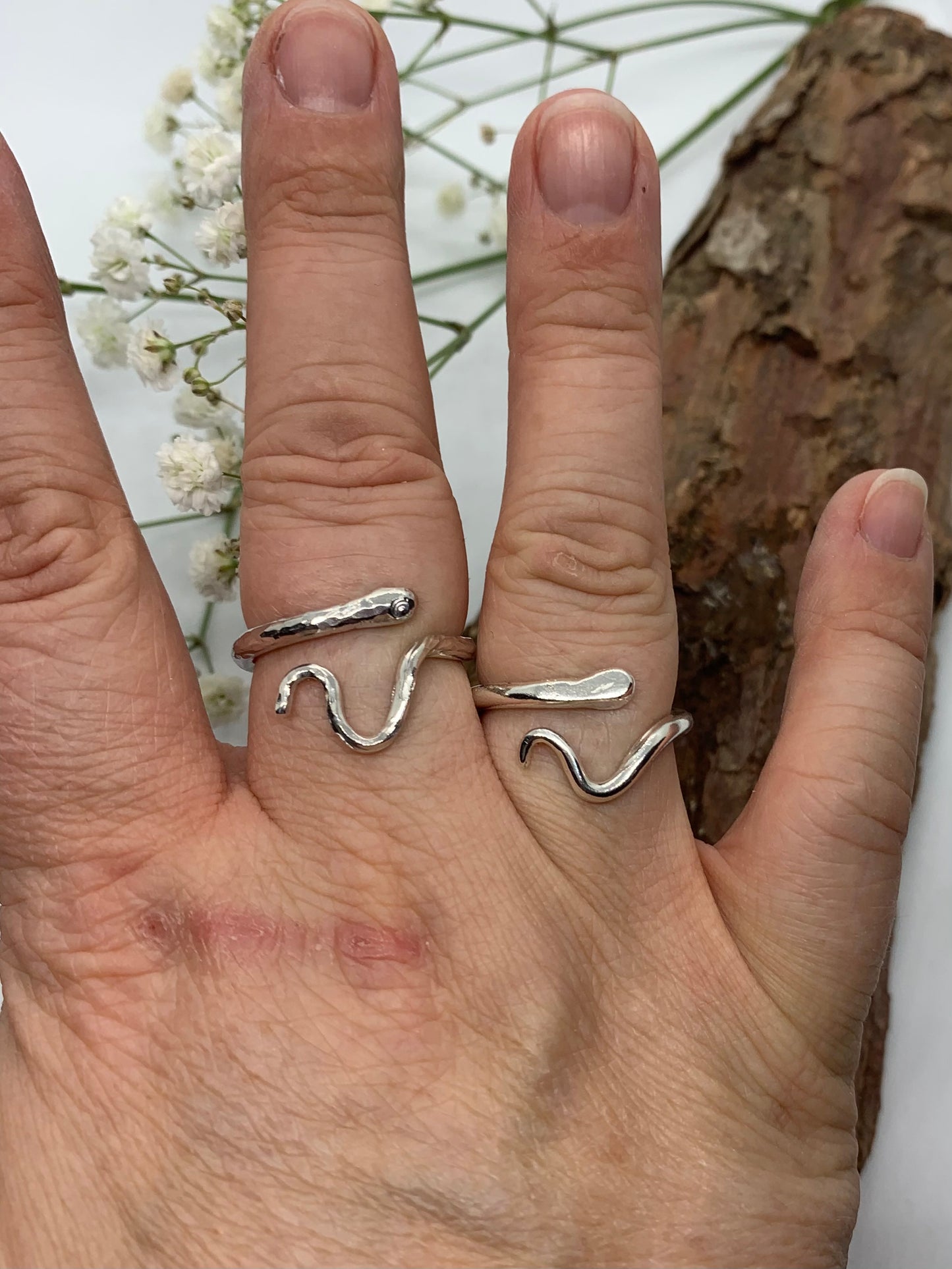 Eco Sterling silver snake ring