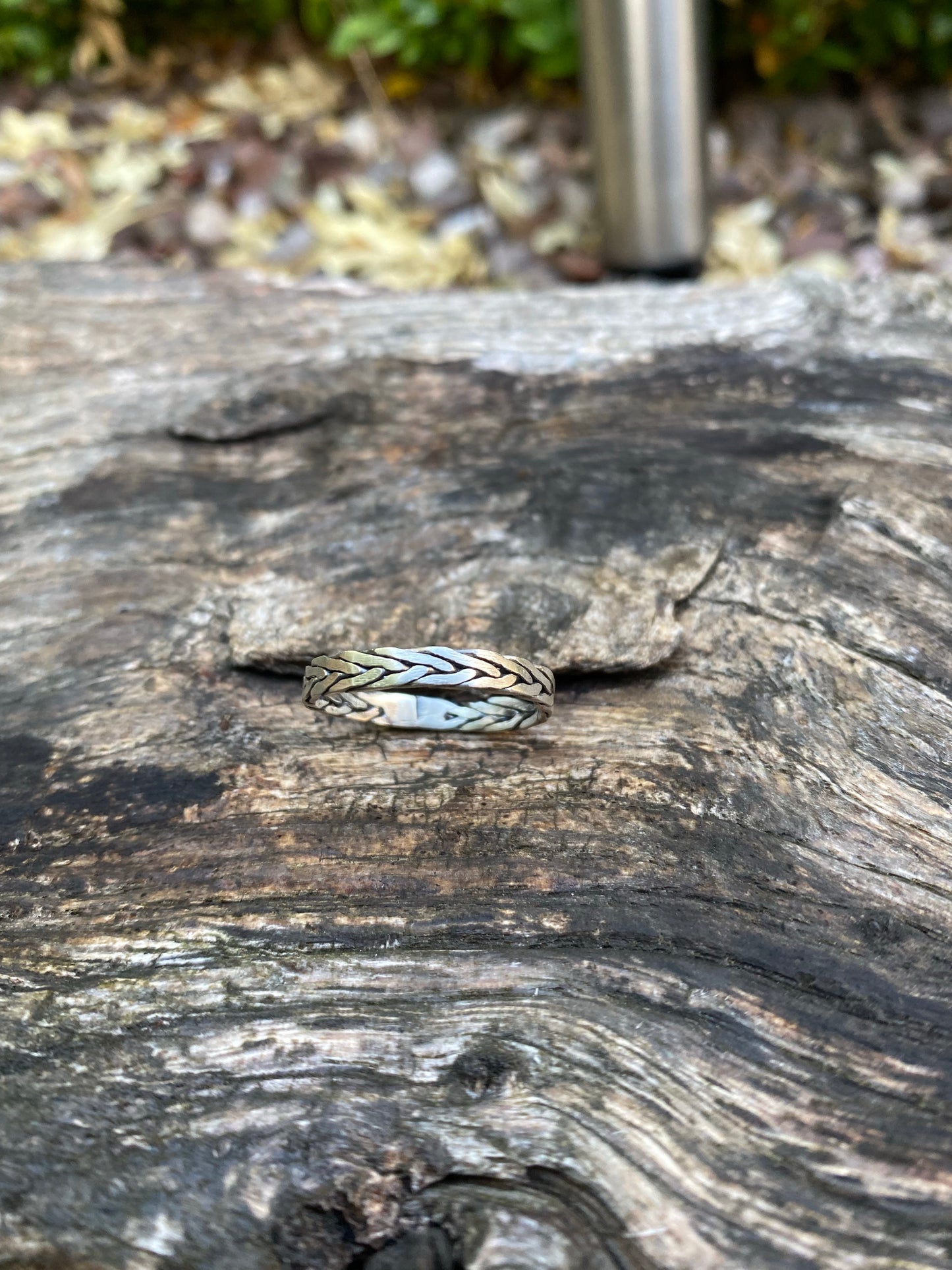 Eco Sterling Silver Braided sterling silver ring