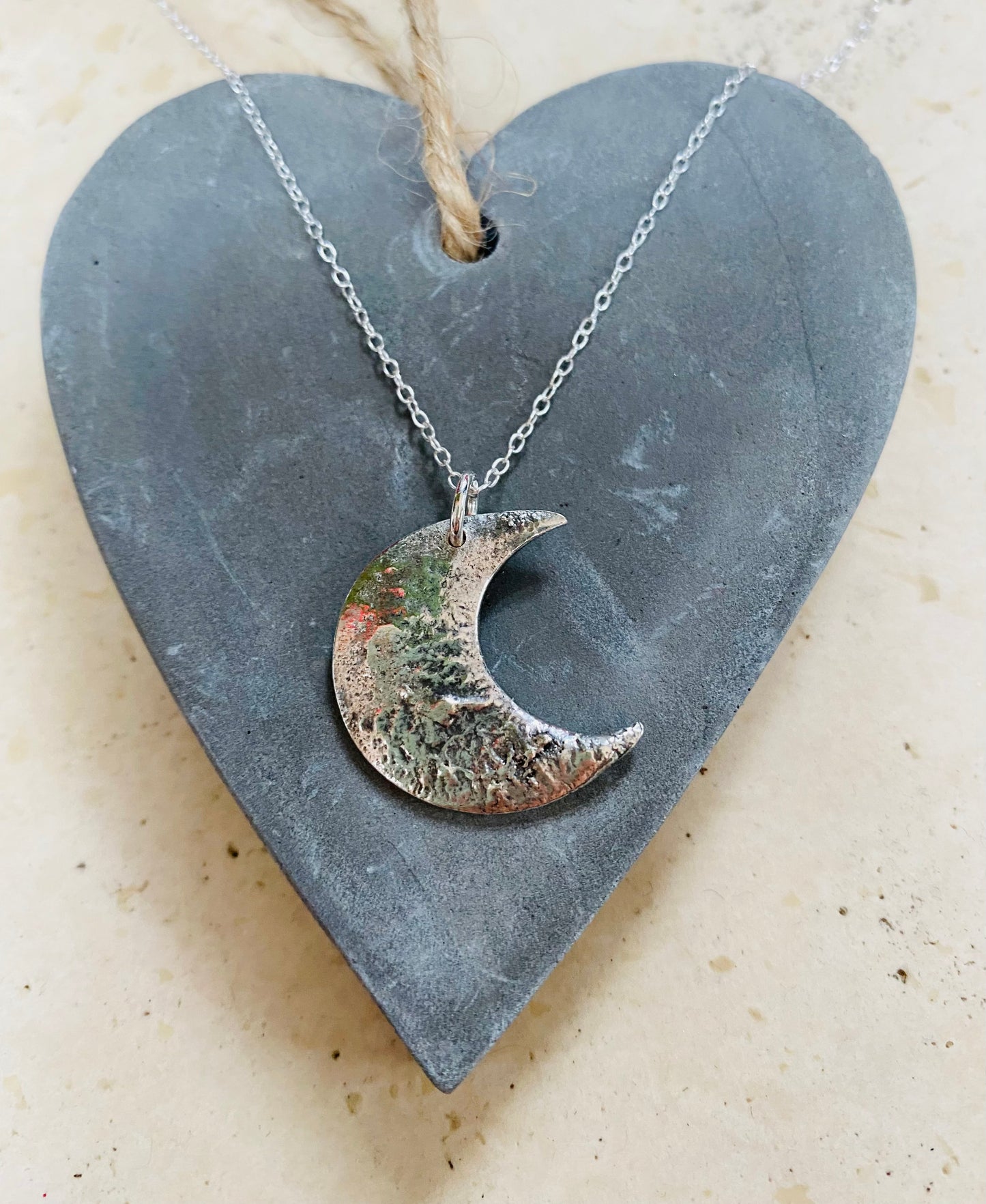 Eco Sterling Silver Moon Pendant