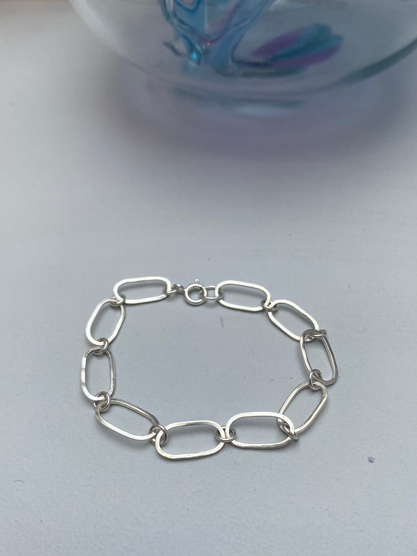 Eco silver paper clip bracelet