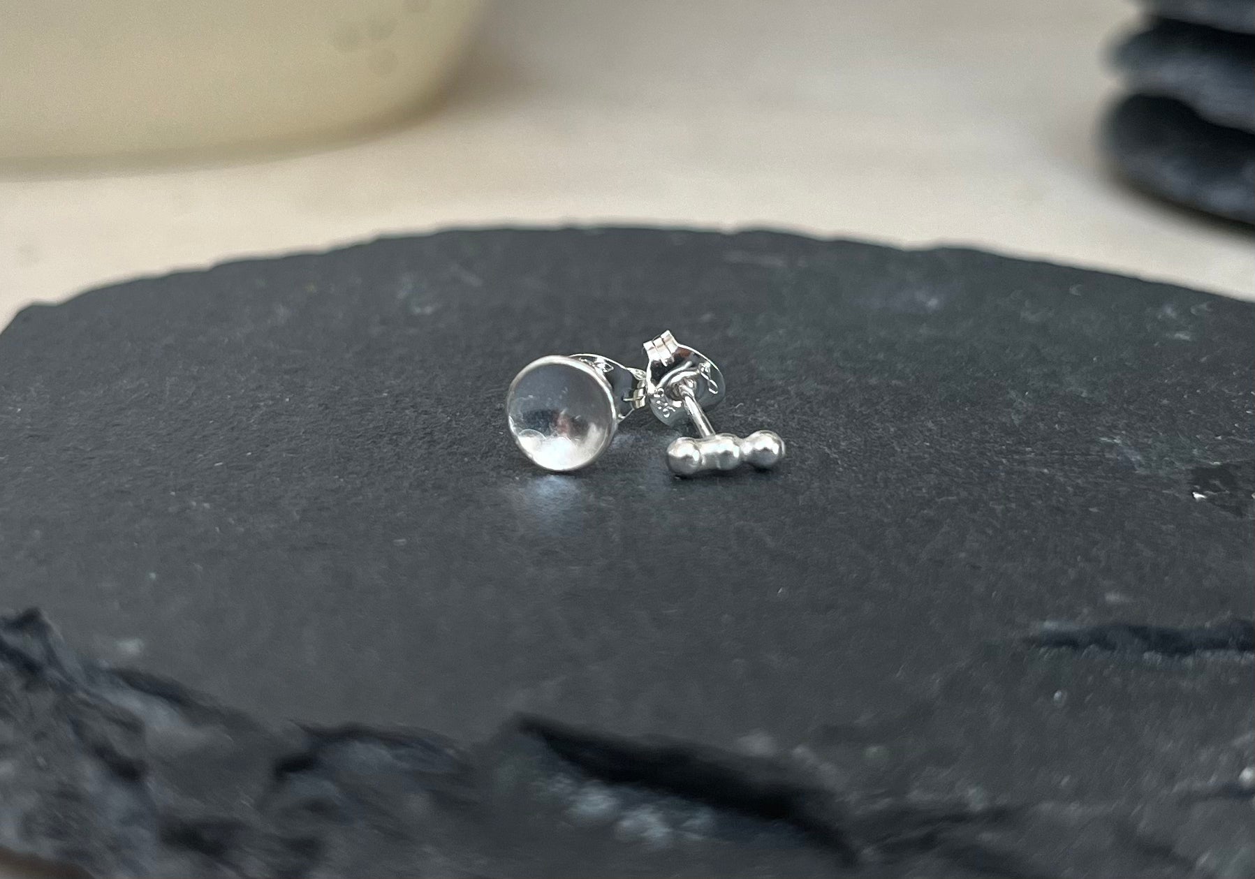 Eco sterling silver stud earrings