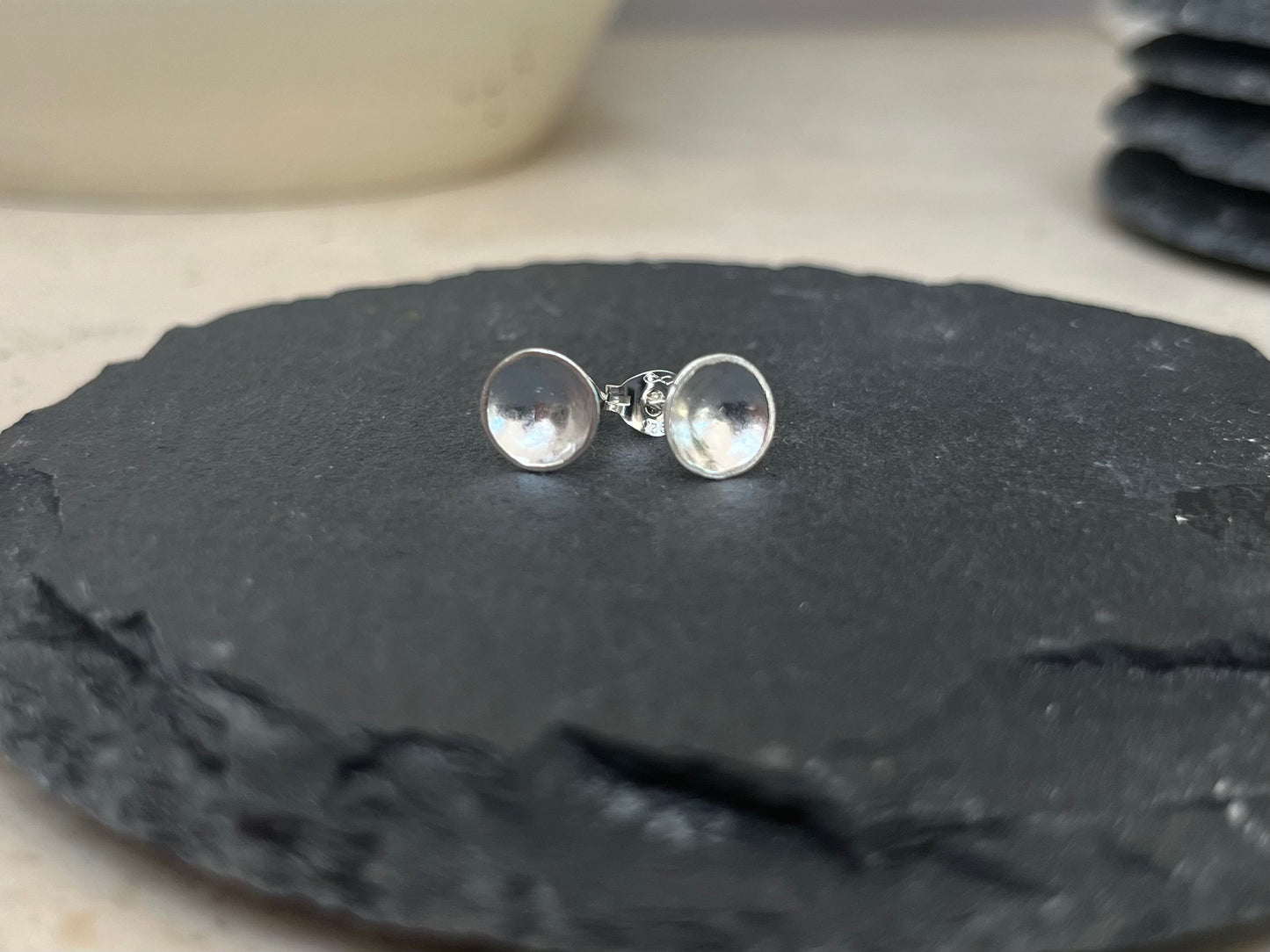 Eco sterling silver stud earrings