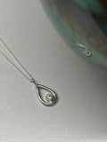 Eco sterling silver Swarovski crystal teardrop necklace