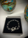 Eco Sterling Silver Heart Paperclip Bracelet