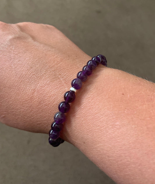 Amethyst and silver bracelet