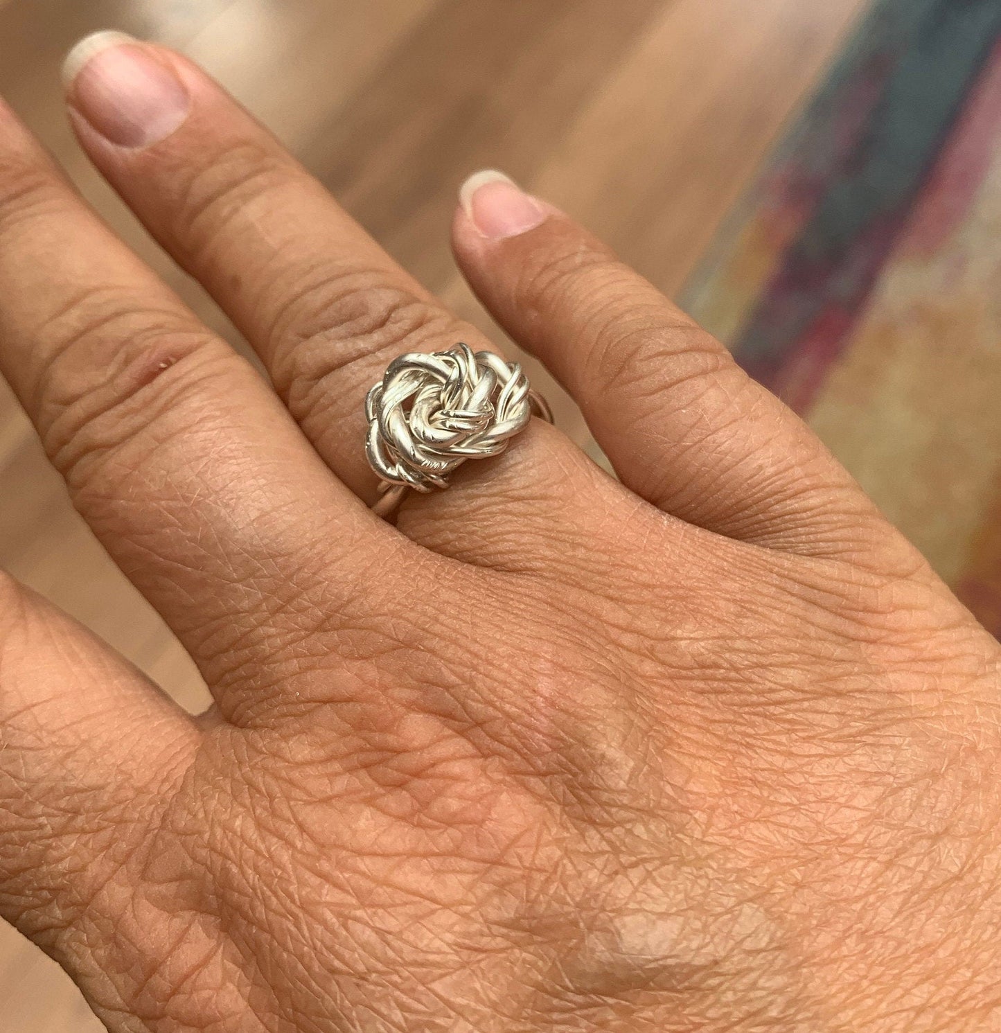 Sterling silver rose ring