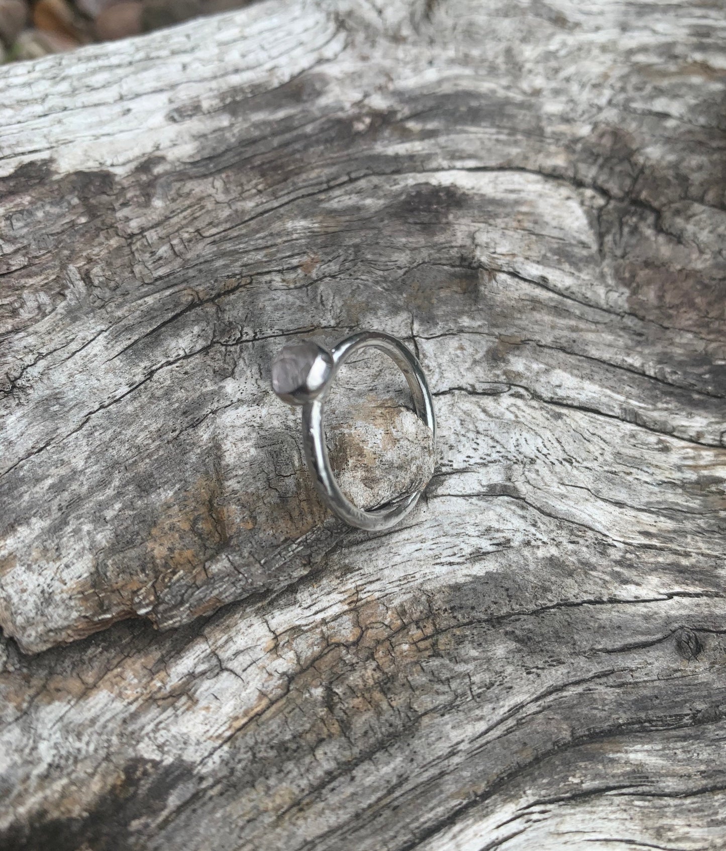 Rose Quartz sterling silver ring