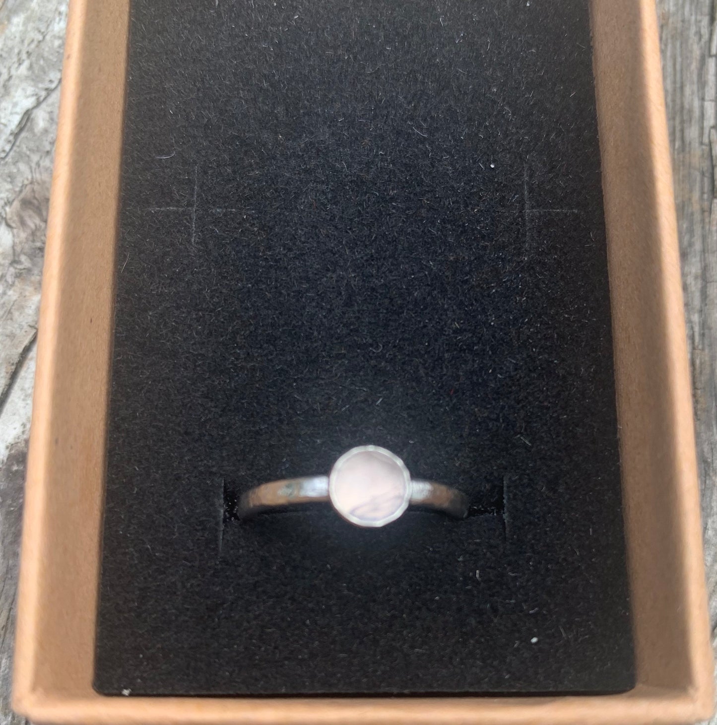 Rose Quartz sterling silver ring