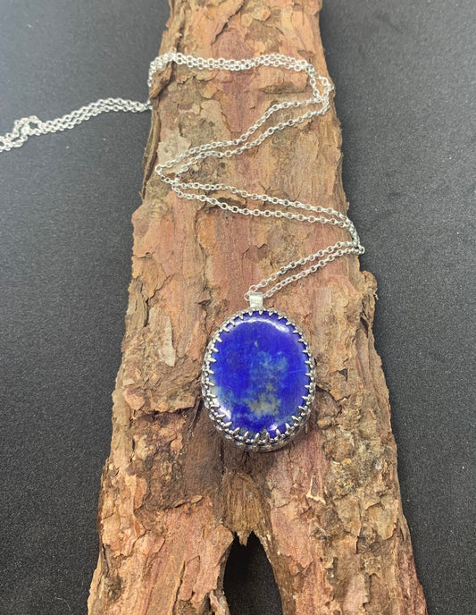 Sterling silver Lapis lazuli pendant necklace