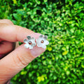Eco silver amber daisy studs
