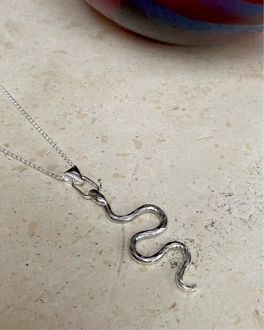 Sterling silver snake pendant