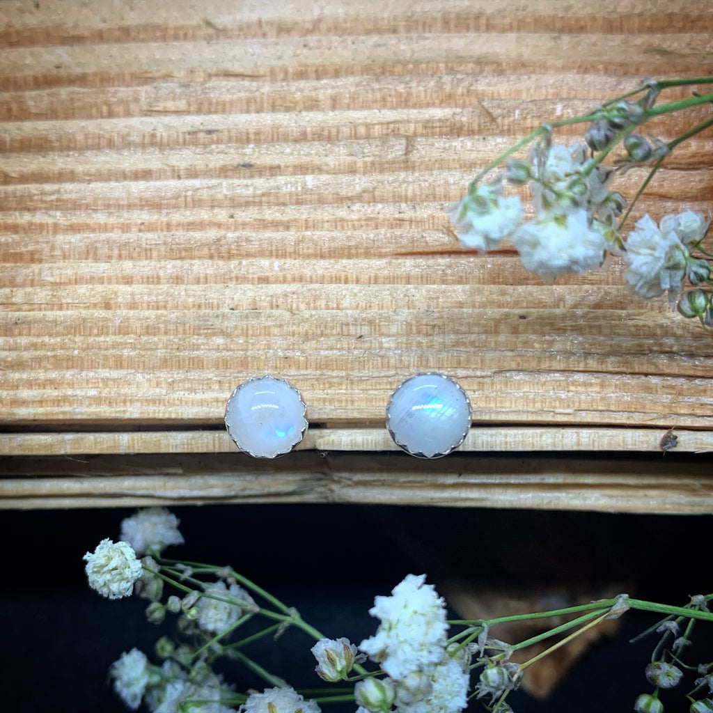 Moonstone stud earrings