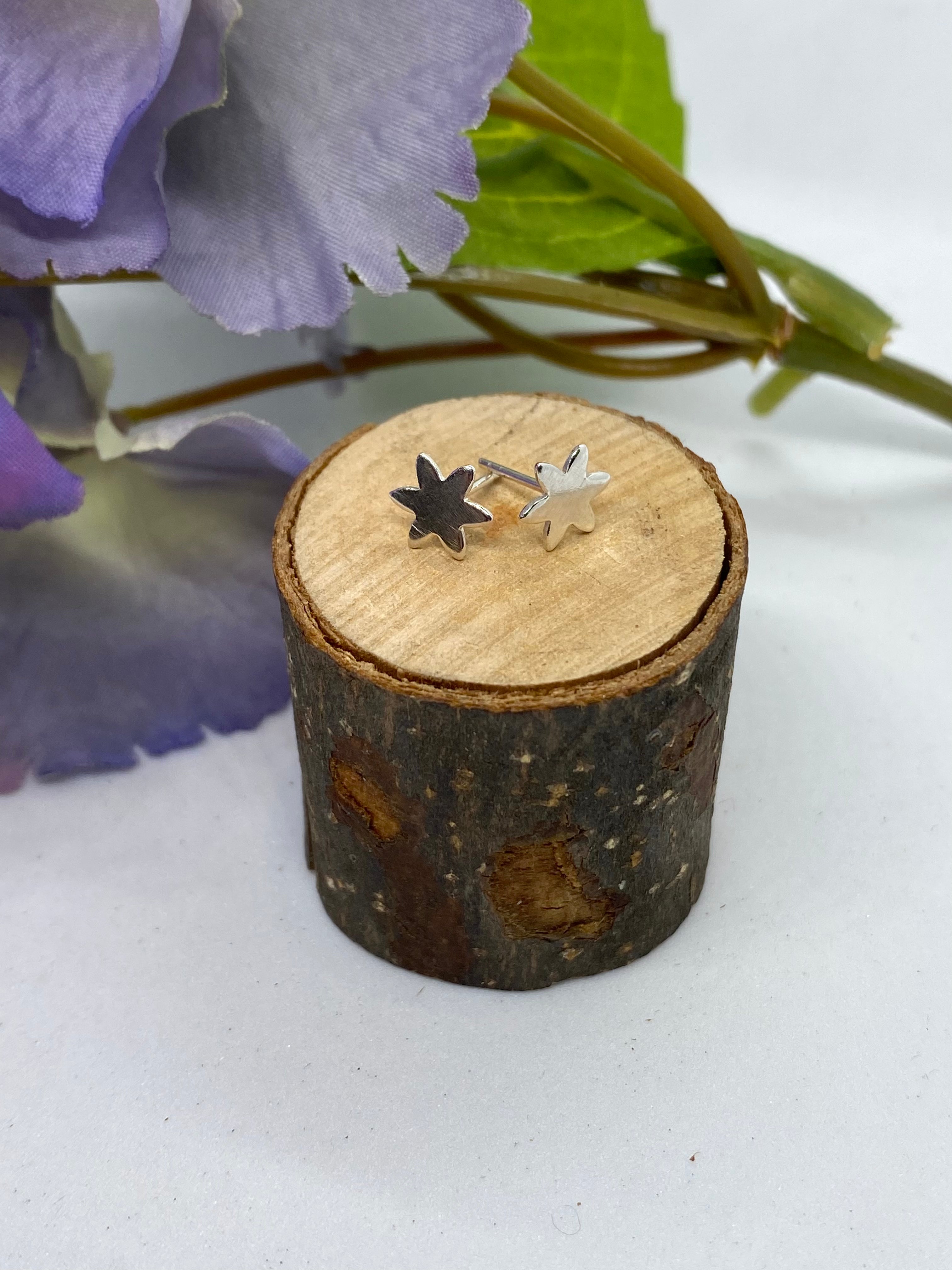 Eco sterling silver stud earrings