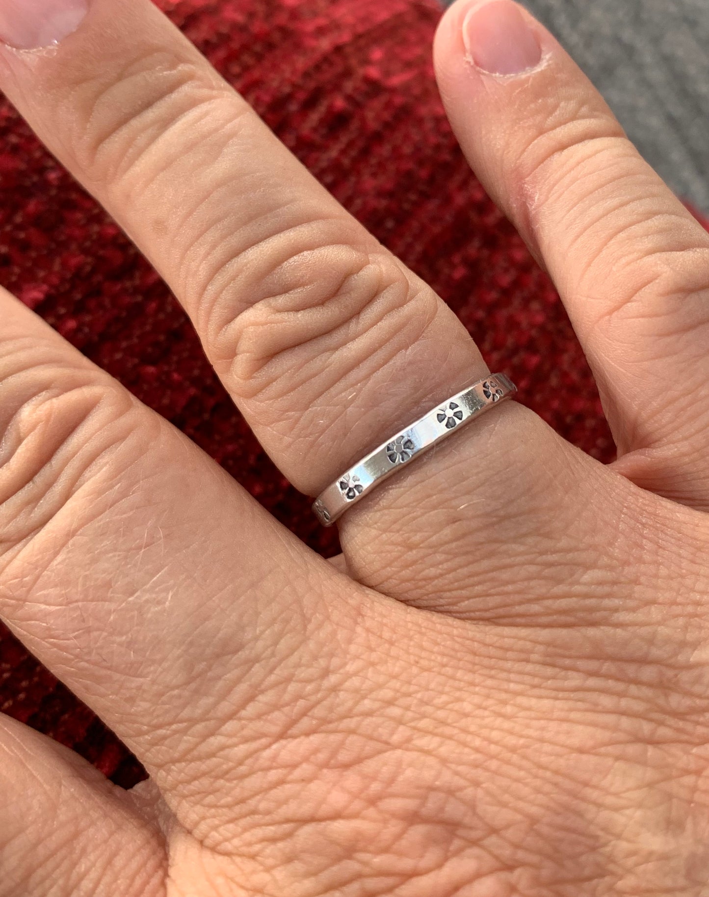 Sterling silver stamped stacking rings