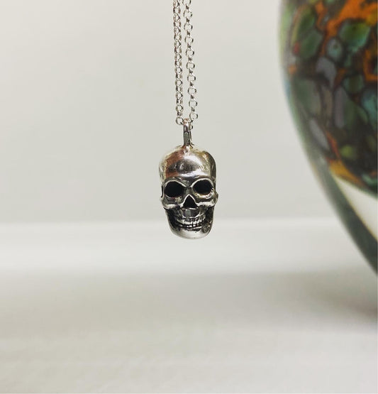 Sterling silver skull necklace