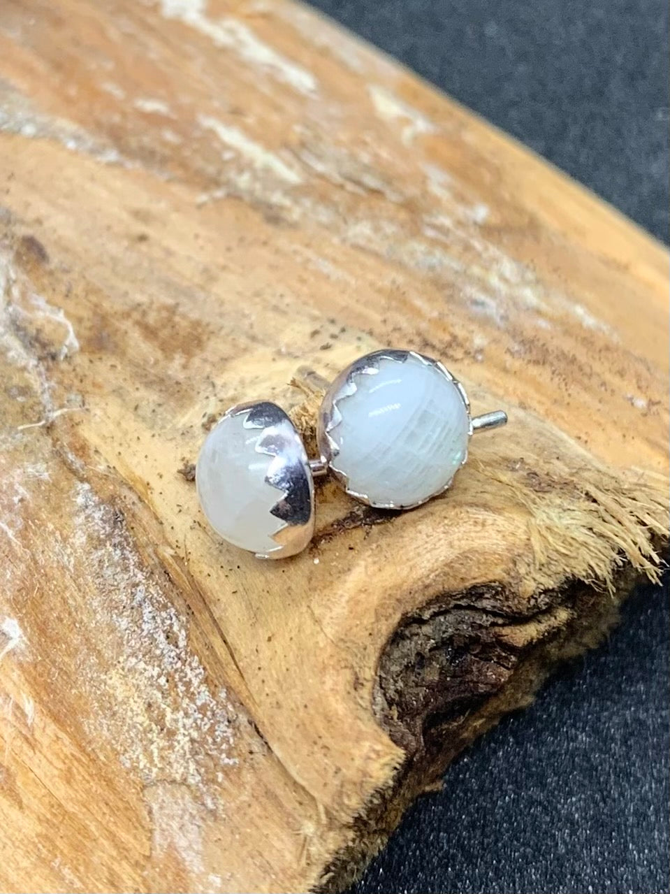 Moonstone stud earrings