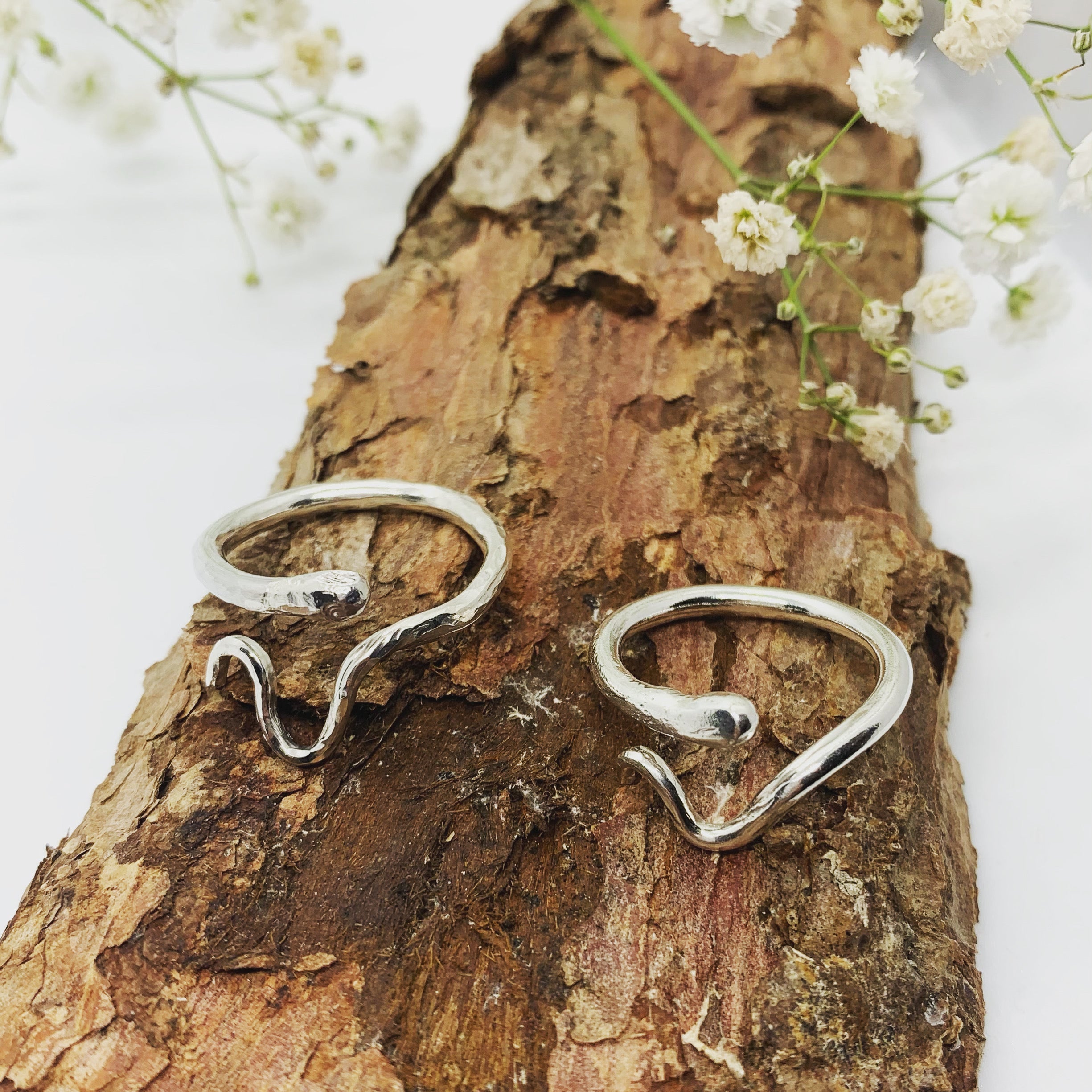 Eco Sterling silver snake ring