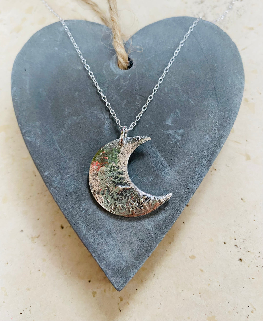 Eco Sterling Silver Moon Pendant